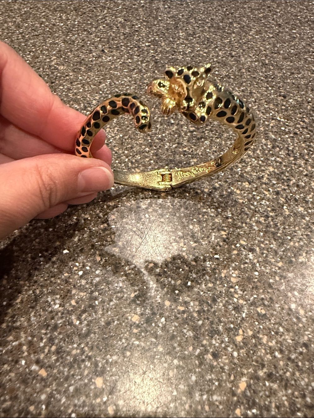 Lilly Pulitzer Gold and Black Leopard Cuff Bracelet